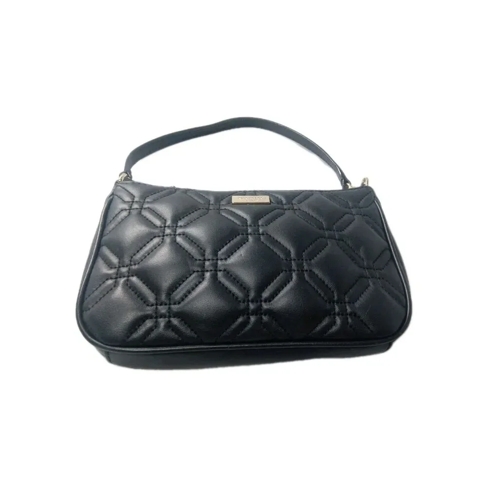 Kate Spade Linet Astor Court Quilted Black Leather Wristlet Purse WLRU1780